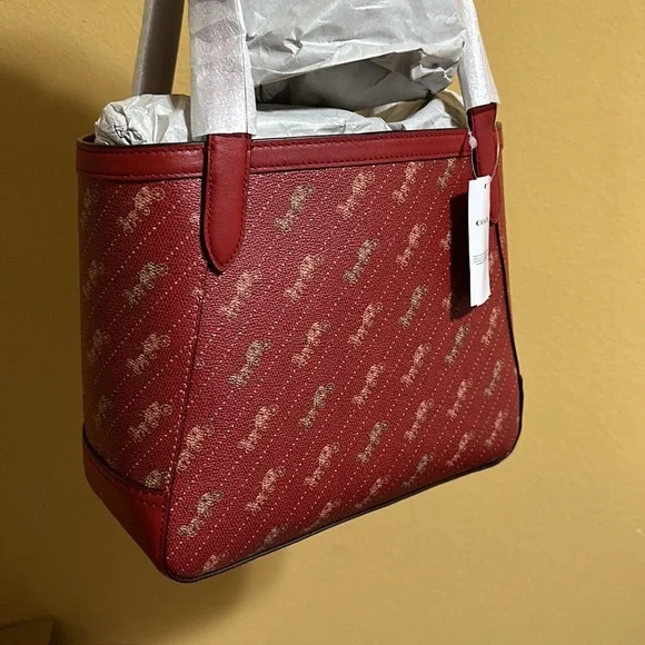 COACH Horse And Carriage Tote 27 With Horse And red - Picture 9 of 13